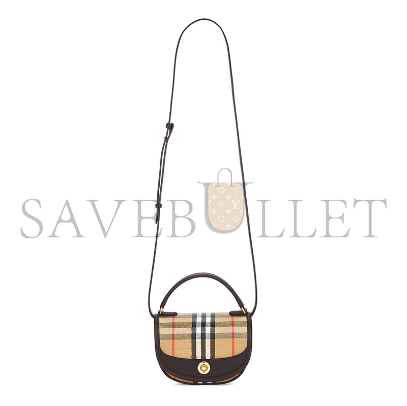 BURBERRY MINI HIGHLANDS BAG IN CHECK CANVAS 81122401 (19*11*5cm)